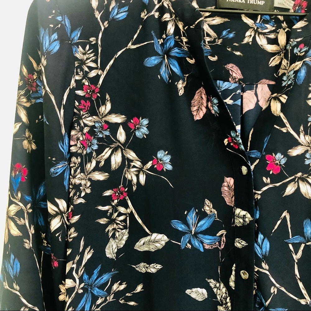 Ivanka Trump | Floral Tie Sleeve Blouse - Picture 3 of 8